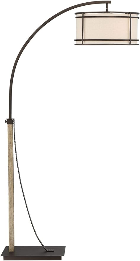 Franklin Iron Works Gentry Industrial Rustic Farmhouse Arc Floor Lamp 71 1/2" Tall Oil