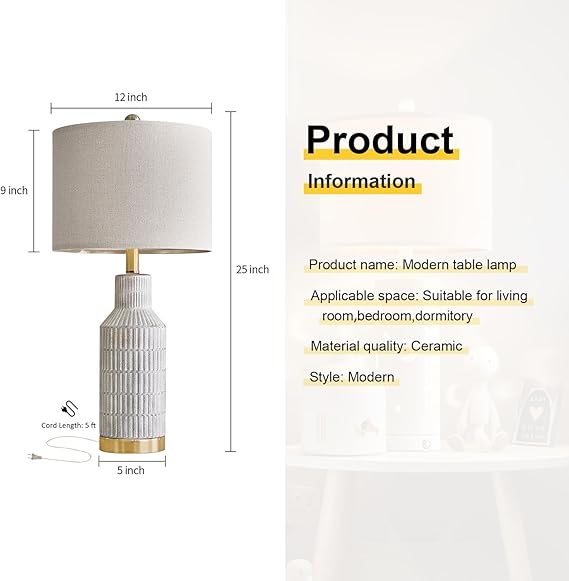 USumkky 25" Table Lamps Set of 2