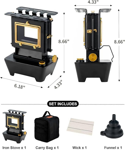 Camping Oil Lantern，Oil Lamp with Cooker Stove