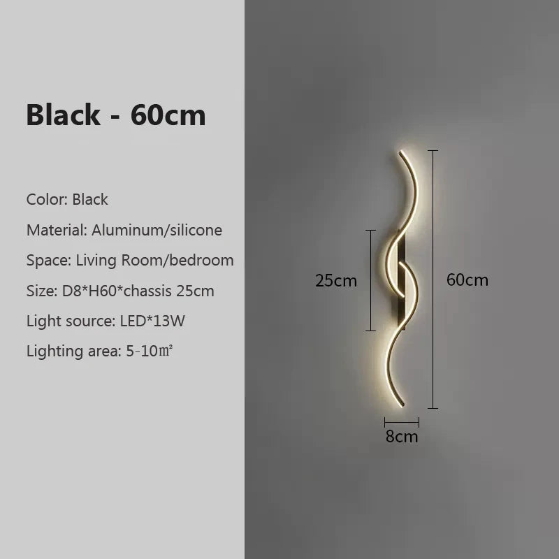 Modern Led Wall Decor Lamp For Living Dining Room Bedroom Bedside Wall Lights Home Decoration interior Black/Golden wall sconces