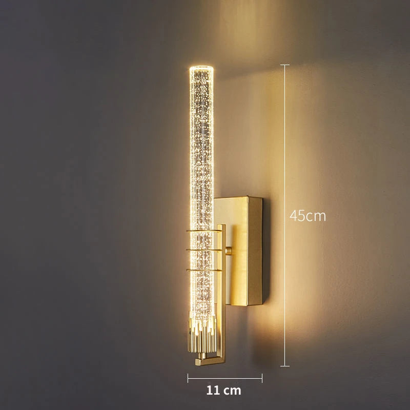 LED Home Decor Wall Lamp Luxury Crystal Bubble Shade Indoor Lighting Wall Lighting for Living Room Bedroom Study Background Lamp