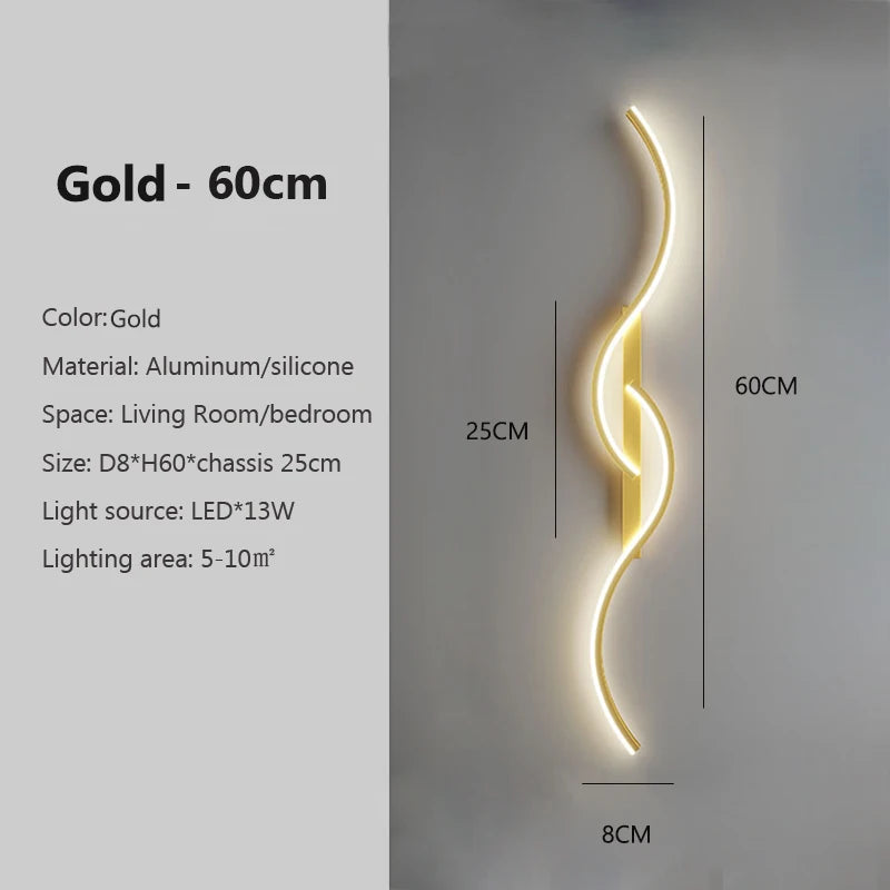 Modern Led Wall Decor Lamp For Living Dining Room Bedroom Bedside Wall Lights Home Decoration interior Black/Golden wall sconces