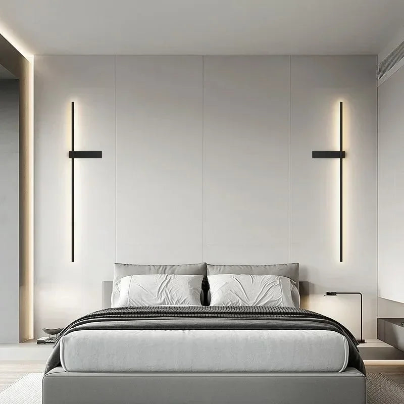 LED Wall Lamp Modern Minimalist Strip Wall Decor Lights Lighting for Bedroom Bedside Living Room TV Sofa Lobby Background Decor