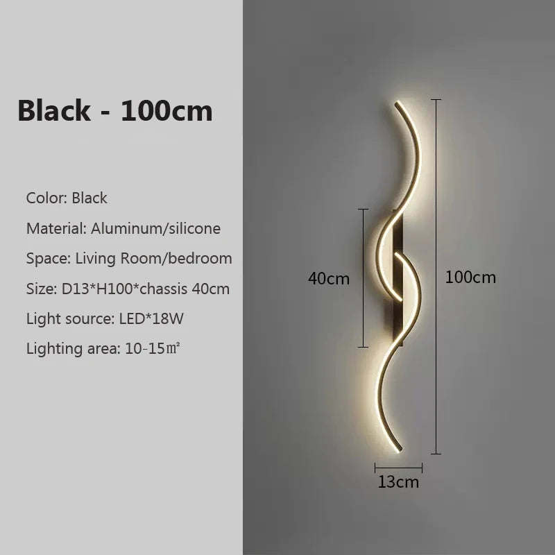 Modern Led Wall Decor Lamp For Living Dining Room Bedroom Bedside Wall Lights Home Decoration interior Black/Golden wall sconces