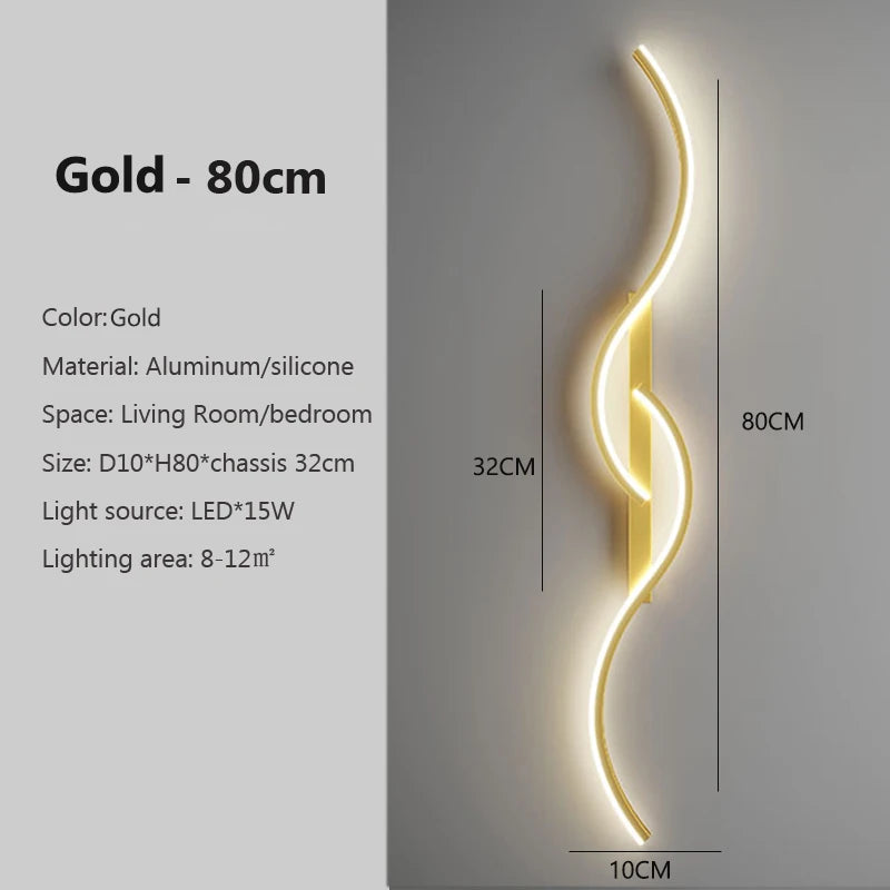 Modern Led Wall Decor Lamp For Living Dining Room Bedroom Bedside Wall Lights Home Decoration interior Black/Golden wall sconces