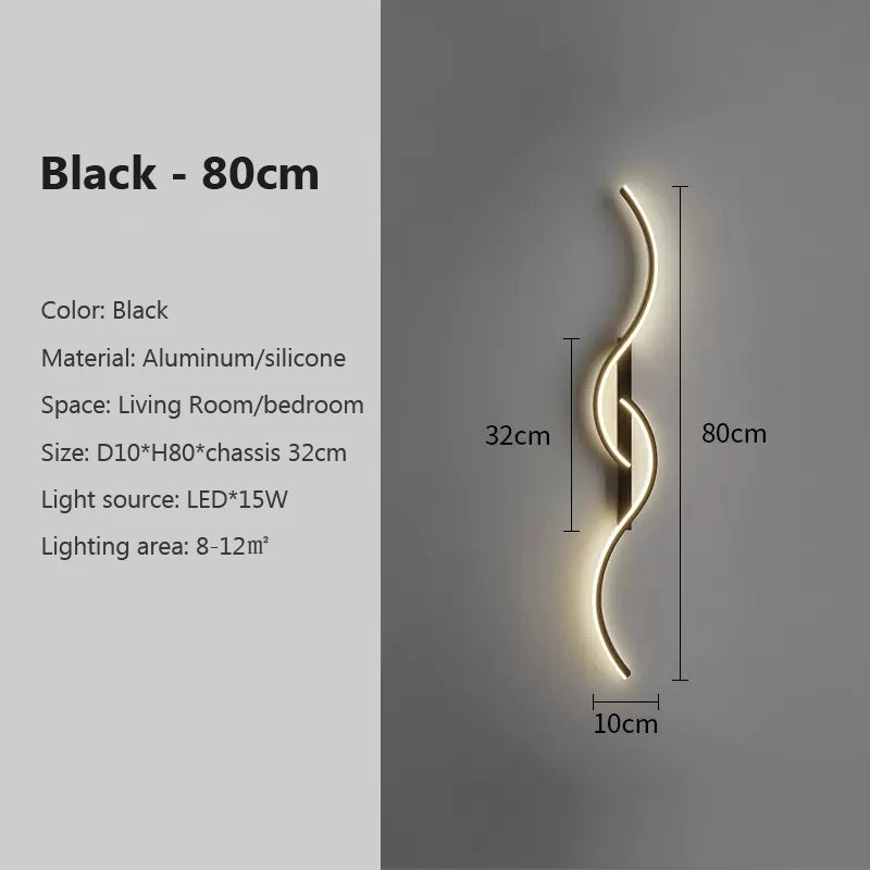 Modern Led Wall Decor Lamp For Living Dining Room Bedroom Bedside Wall Lights Home Decoration interior Black/Golden wall sconces